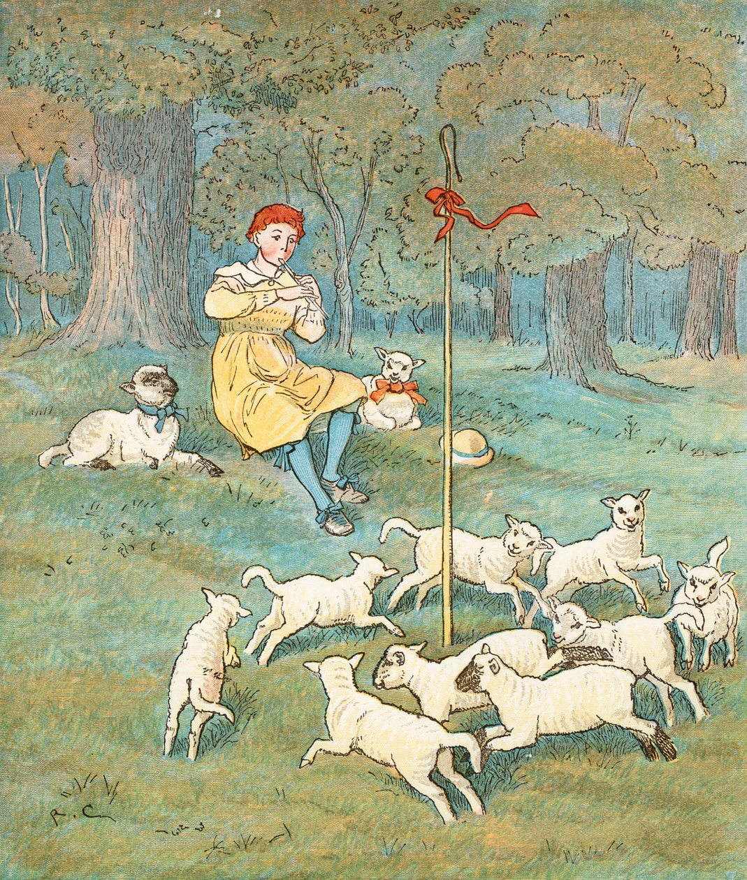 Farmářův chlapec (barevná litografie) od Randolph Caldecott