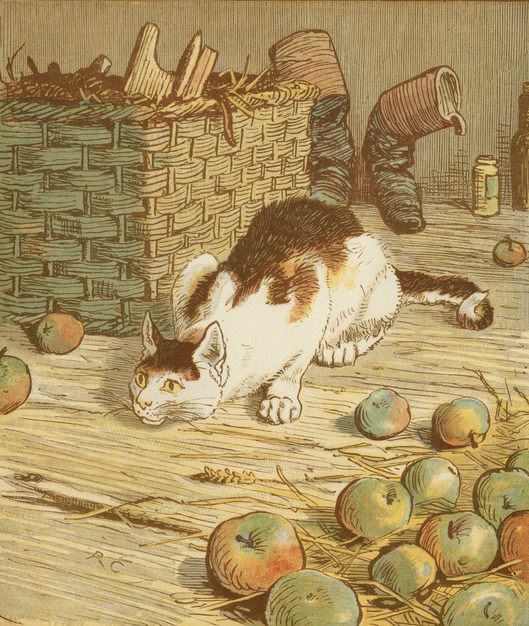 Akumulační říkanka The House that Jack Built. Kočka, která snědla krysu, která snědla slad. Ilustrace Randolph Caldecott. od Randolph Caldecott