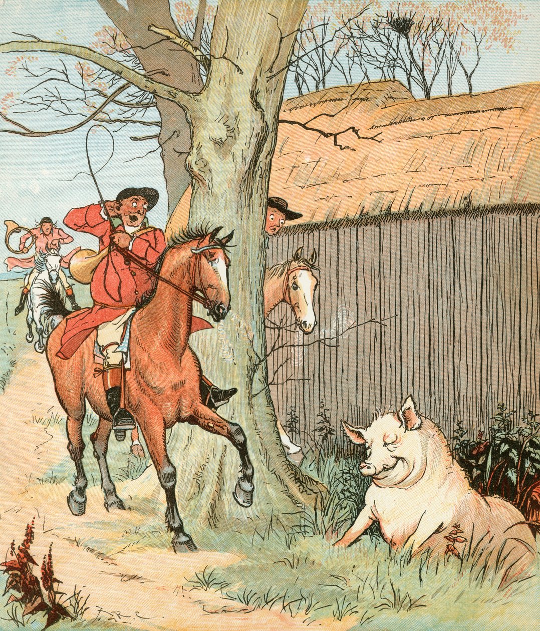 Lov (barevná litografie) od Randolph Caldecott
