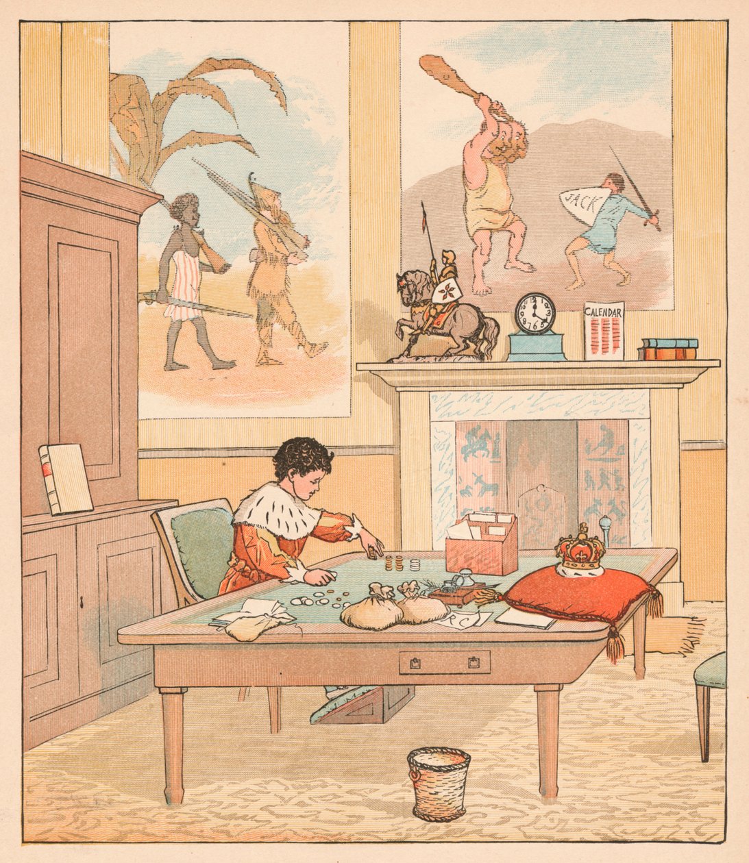 Král byl ve svém počítadle, počítal své peníze, 1880. od Randolph Caldecott