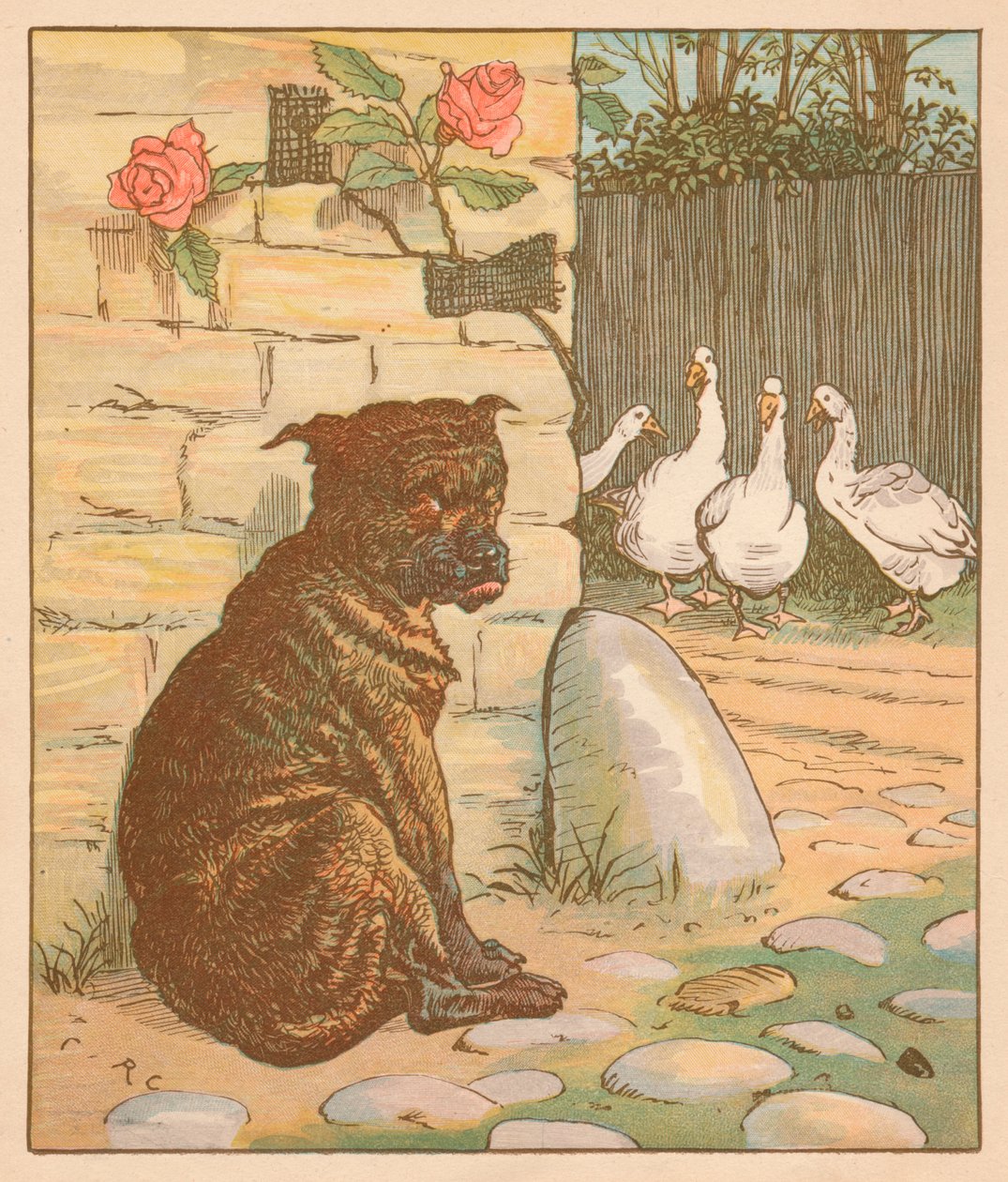 Pes, který dělal starosti kočce..., c1878. od Randolph Caldecott