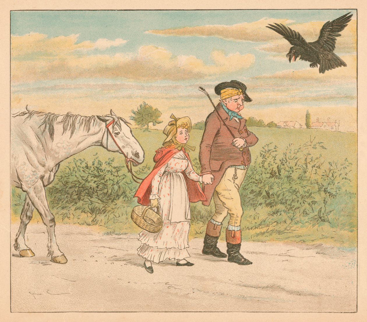 Rozpustilý Raven odletěl se smíchem pryč, c1885, 1934. od Randolph Caldecott