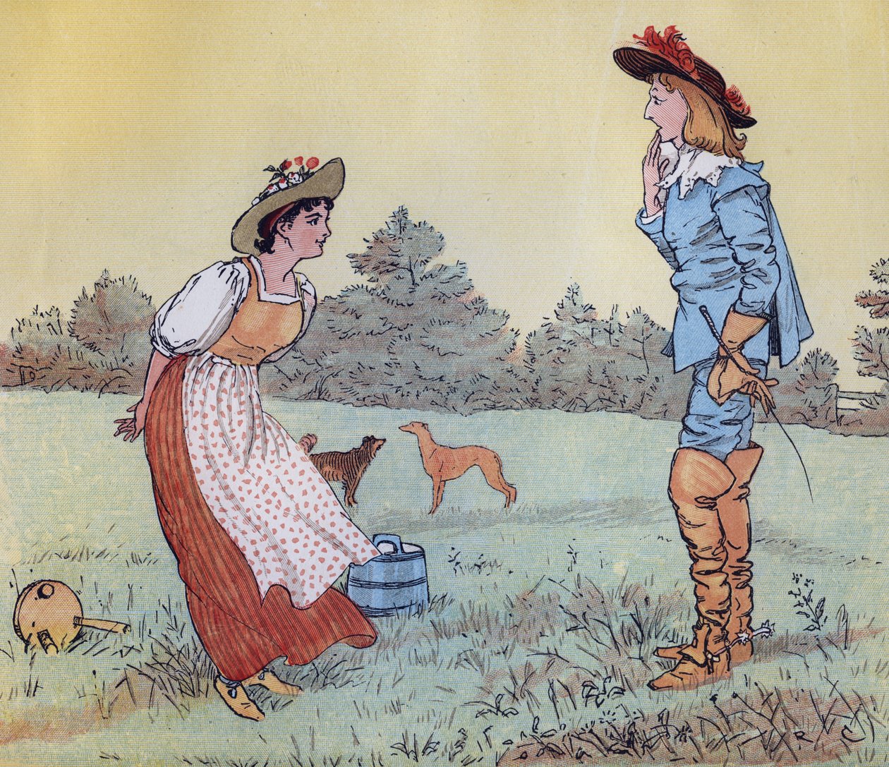 Pak si tě nemůžu vzít, má krásná služebná!“ Ilustrace Randolpha Caldecotta pro říkanku 