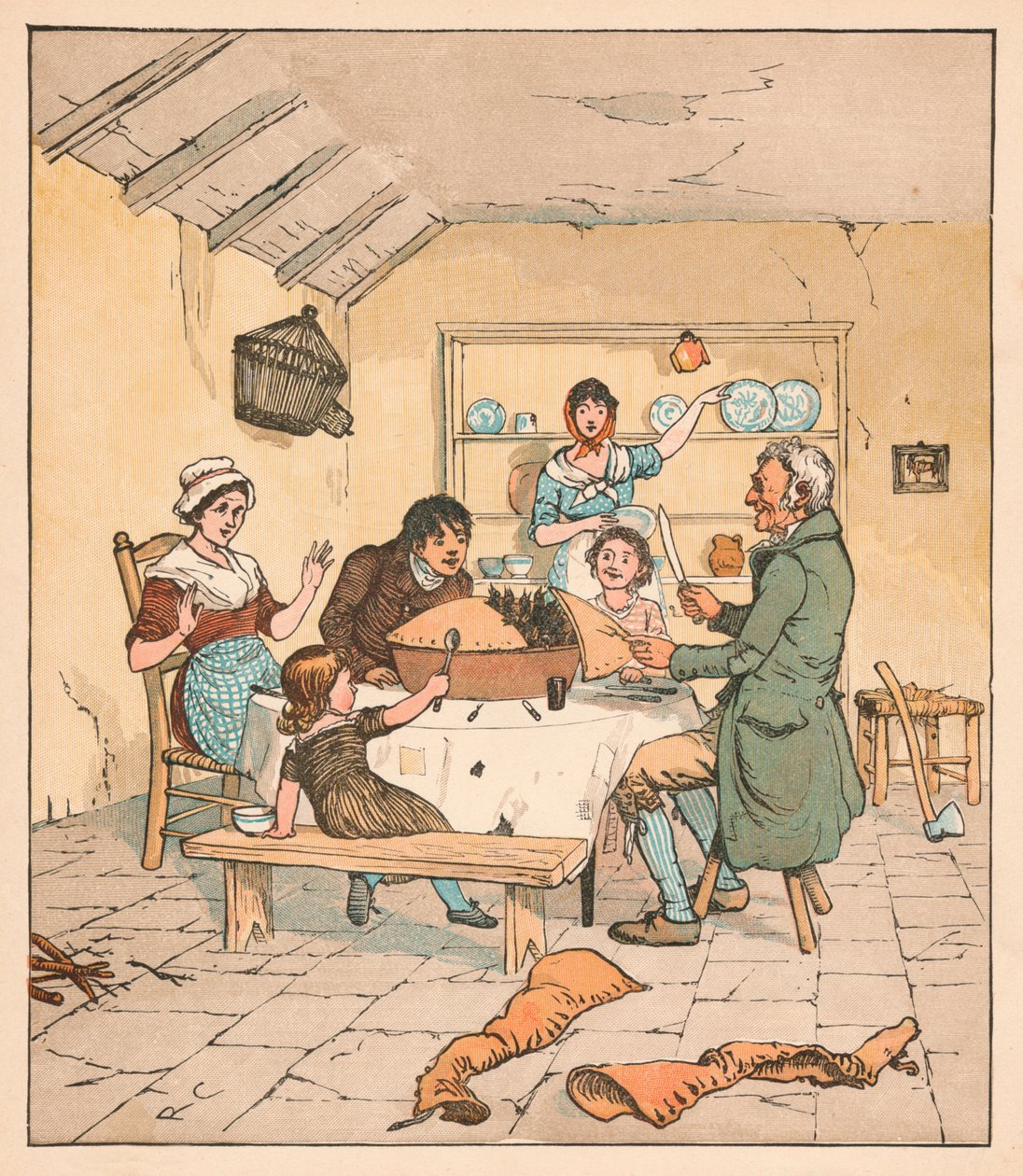 Když byl koláč otevřen, The Birds začali zpívat, 1880. od Randolph Caldecott