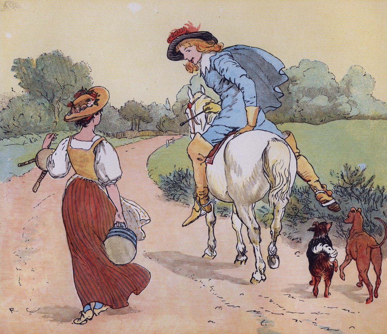 Kam jdeš, má Pretty Maid?“ Ilustrace Randolpha Caldecotta pro říkanku 