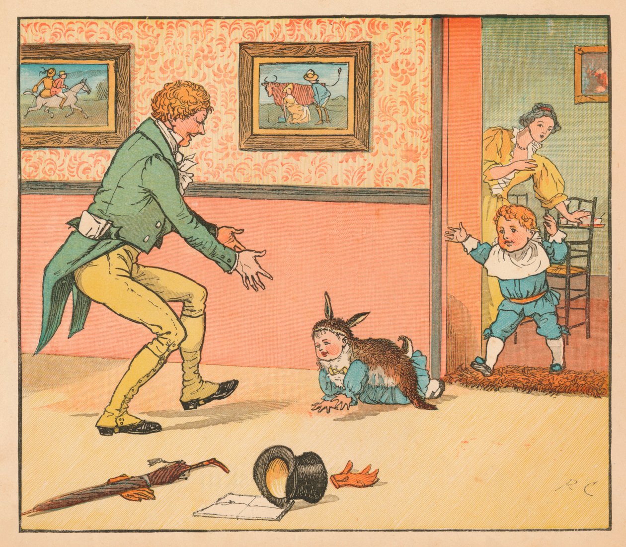 ...králičí kůže k zabalení strnada, c1880. od Randolph Caldecott