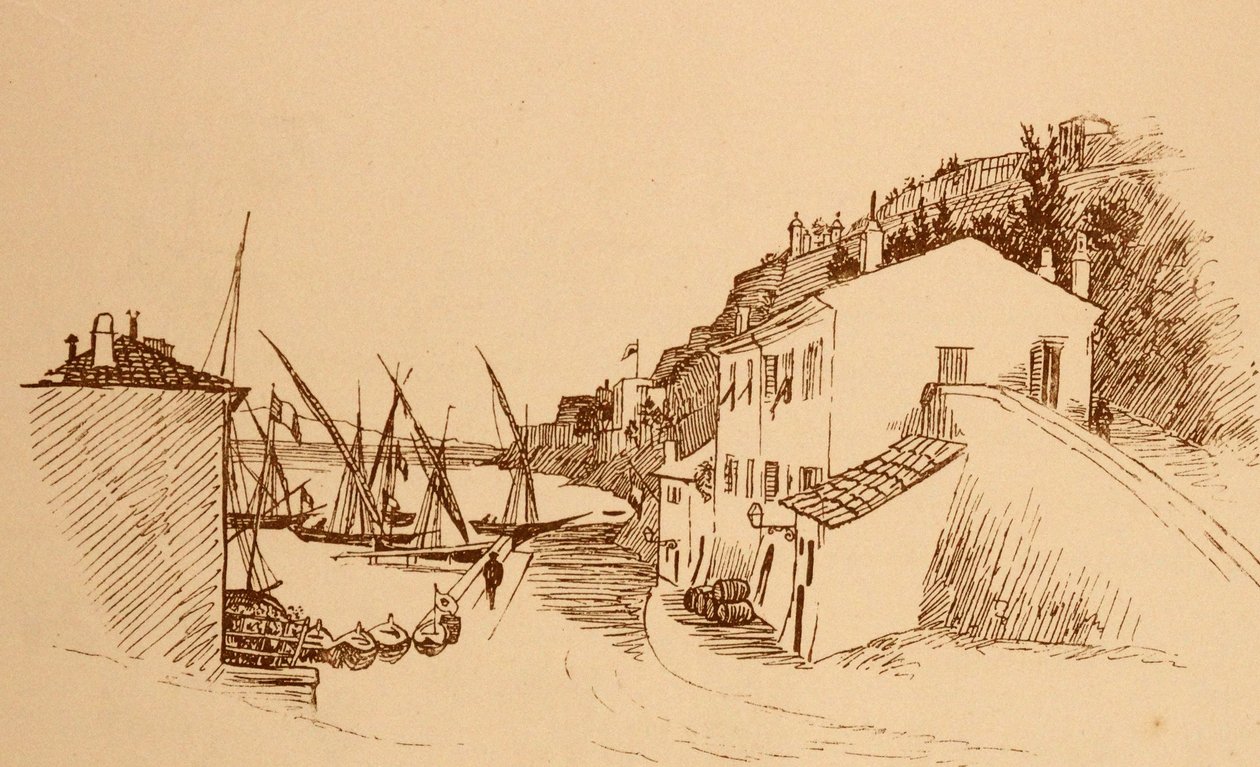 místní francouzská rybářská vesnice na jihu Francie c1884 od Randolph Caldecott