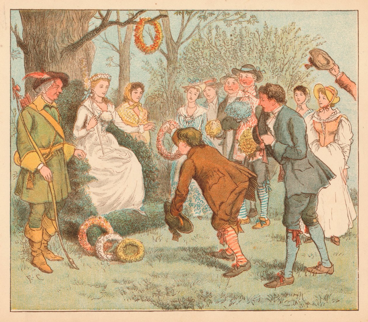 ...šli na altánek..., c1885, 1934. od Randolph Caldecott