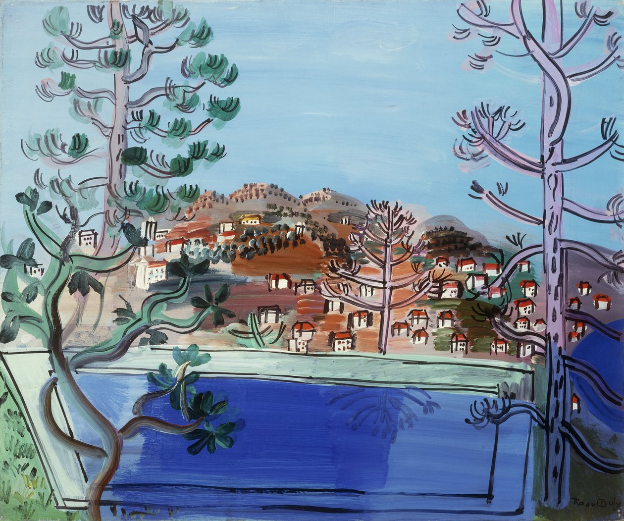 Bazén v Golfe Juan; Le Reservoir a Golfe Juan od Raoul Dufy