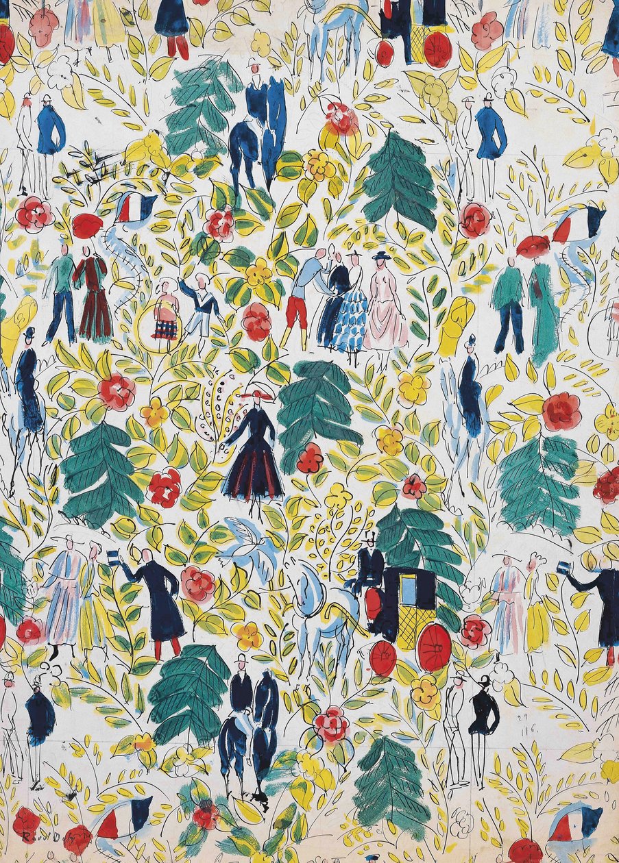 Procházka v lese (La Promenade au Bois), cca 1919 (kvaš na papíře) od Raoul Dufy