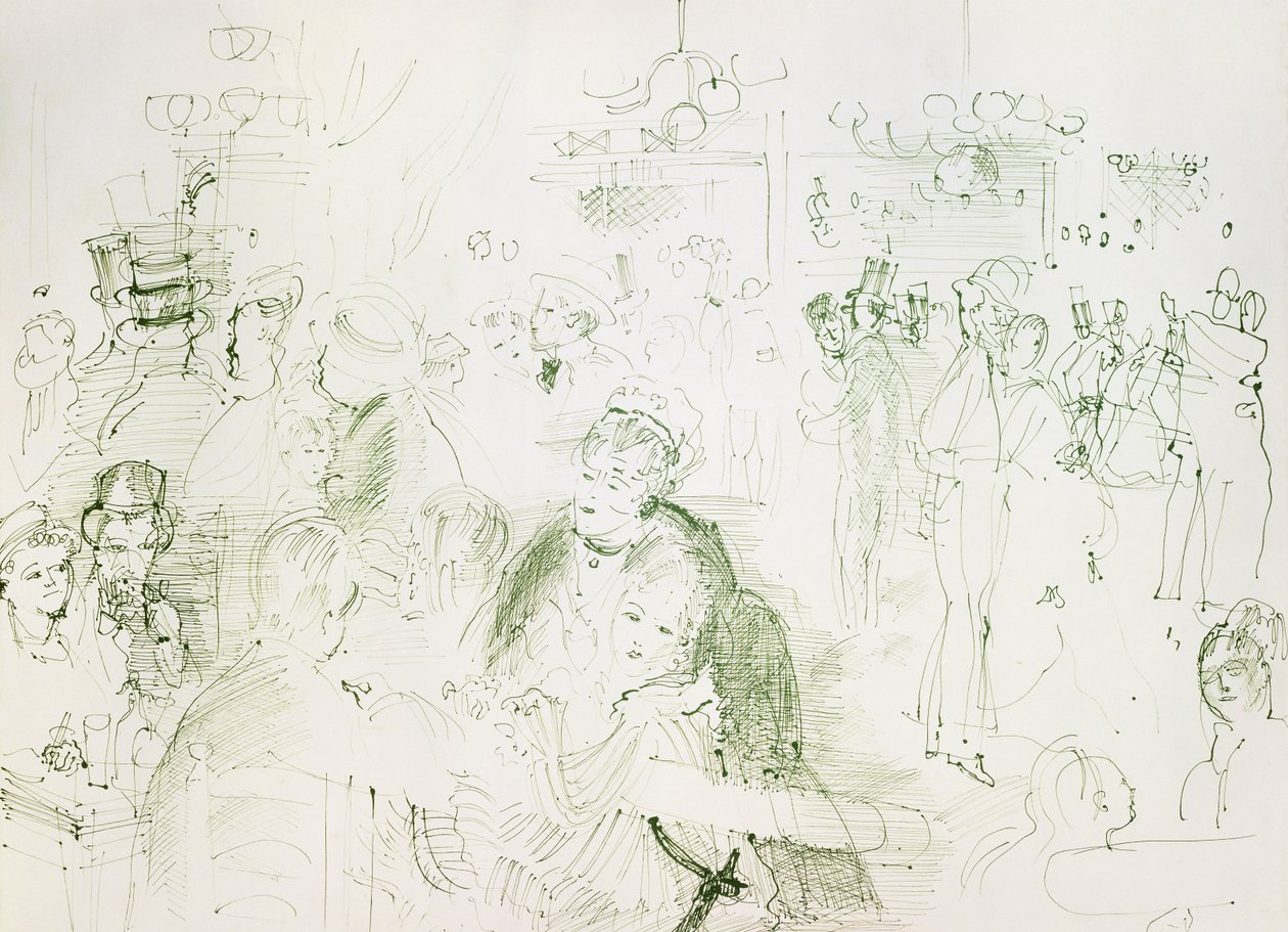 Ples v Moulin de la Galette; Bal au Moulin de la Galette od Raoul Dufy