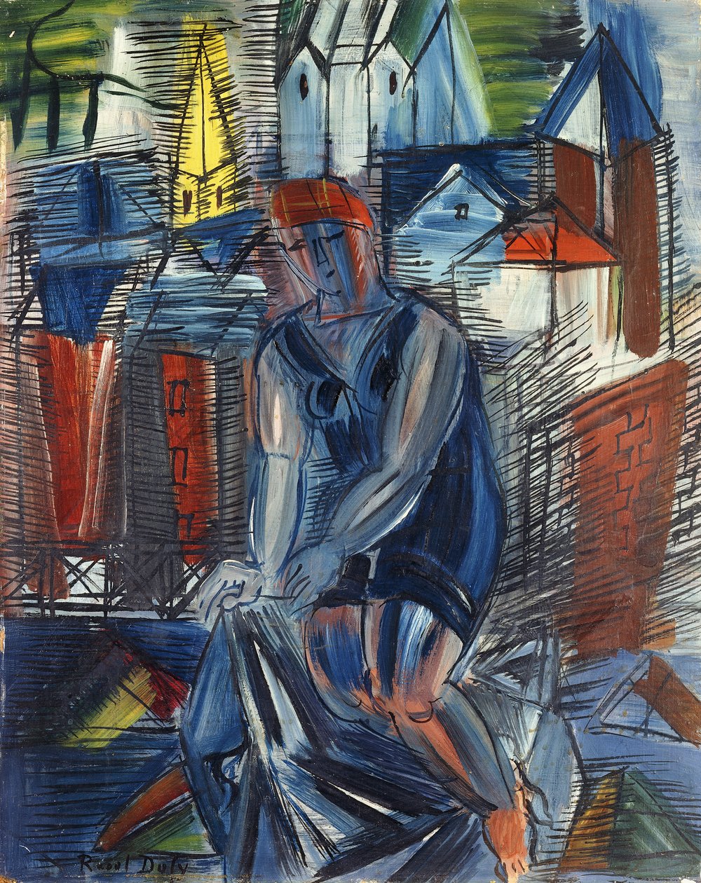 Koupající se (baigneuse), cca 1950 (olej na desce) od Raoul Dufy