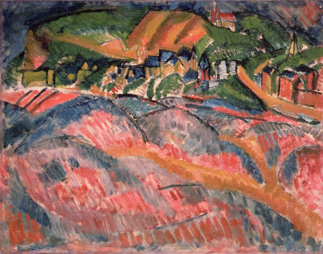 Pláž v Sainte Adresse od Raoul Dufy