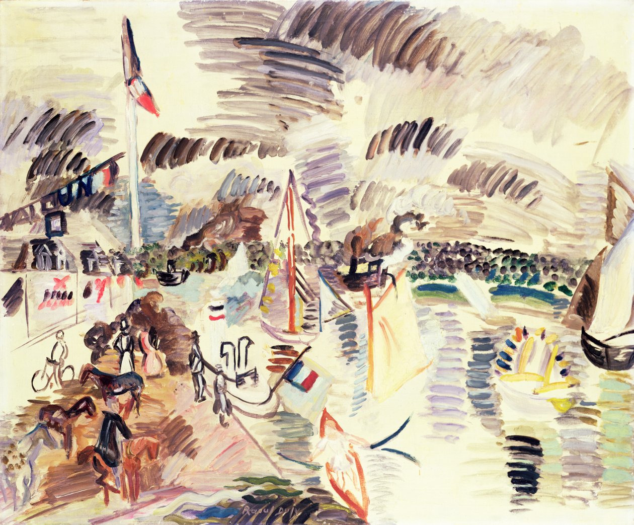 Caudebec, asi 1913 (kvaš na papíře) od Raoul Dufy