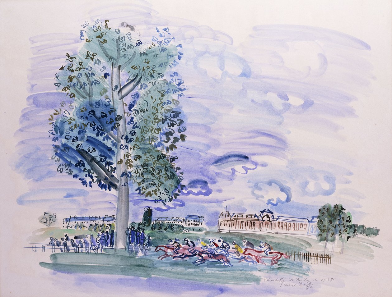 Chantilly - Derby 1928; Chantilly - Le Derby de 1928 od Raoul Dufy