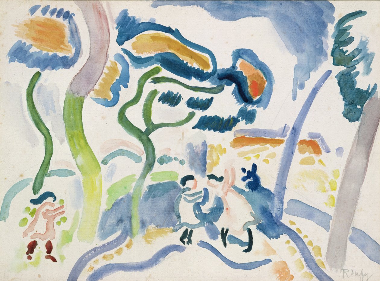 Děti si hrají (akvarel na papíře) od Raoul Dufy