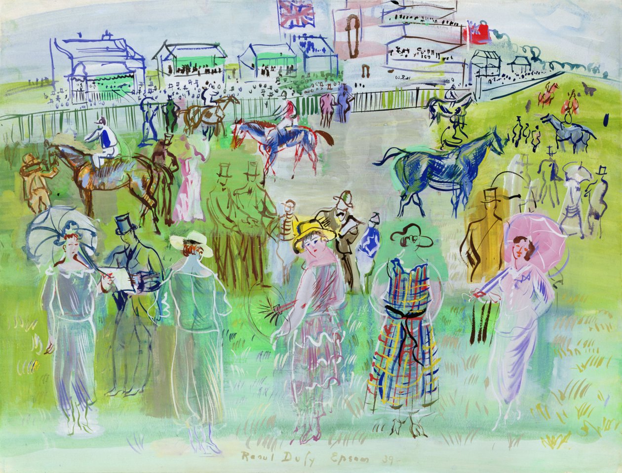 Elegantní lidé v Epsomu od Raoul Dufy