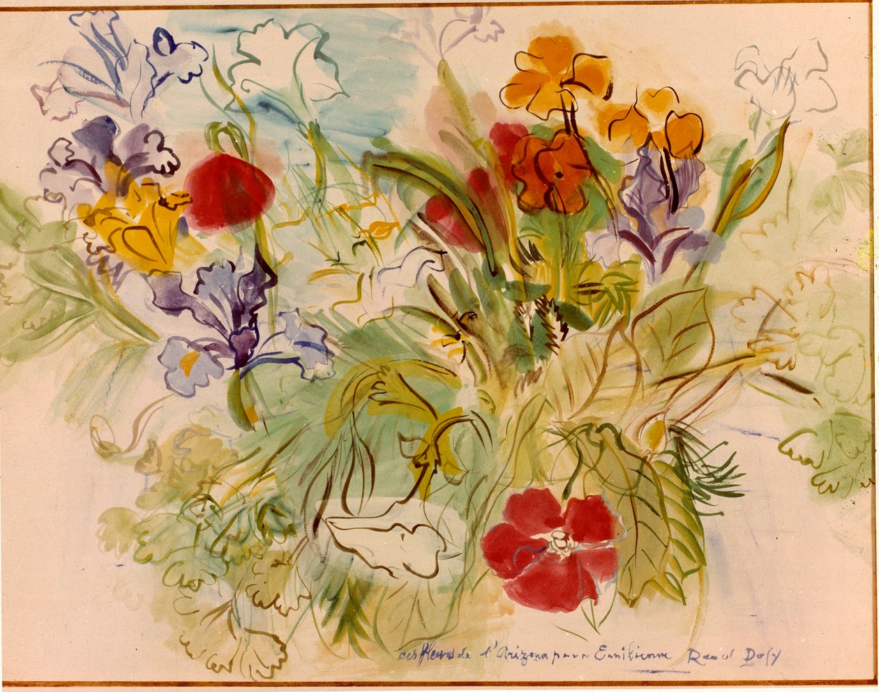 Květiny Arizony pro Emilii, 20. století (kresba) od Raoul Dufy