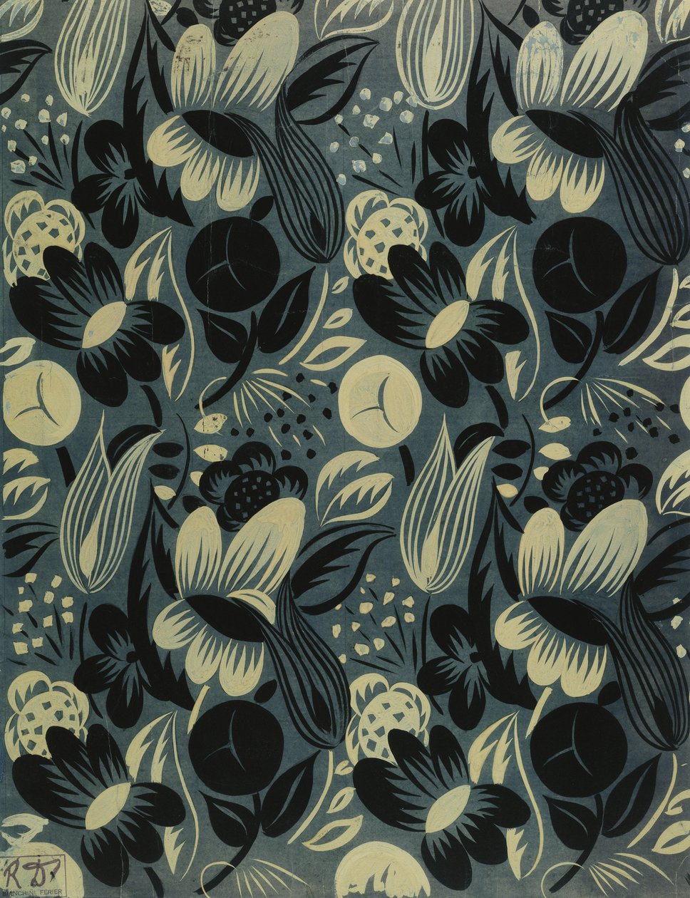 Květiny na modrém pozadí; Fleurs sur Fond Bleu od Raoul Dufy