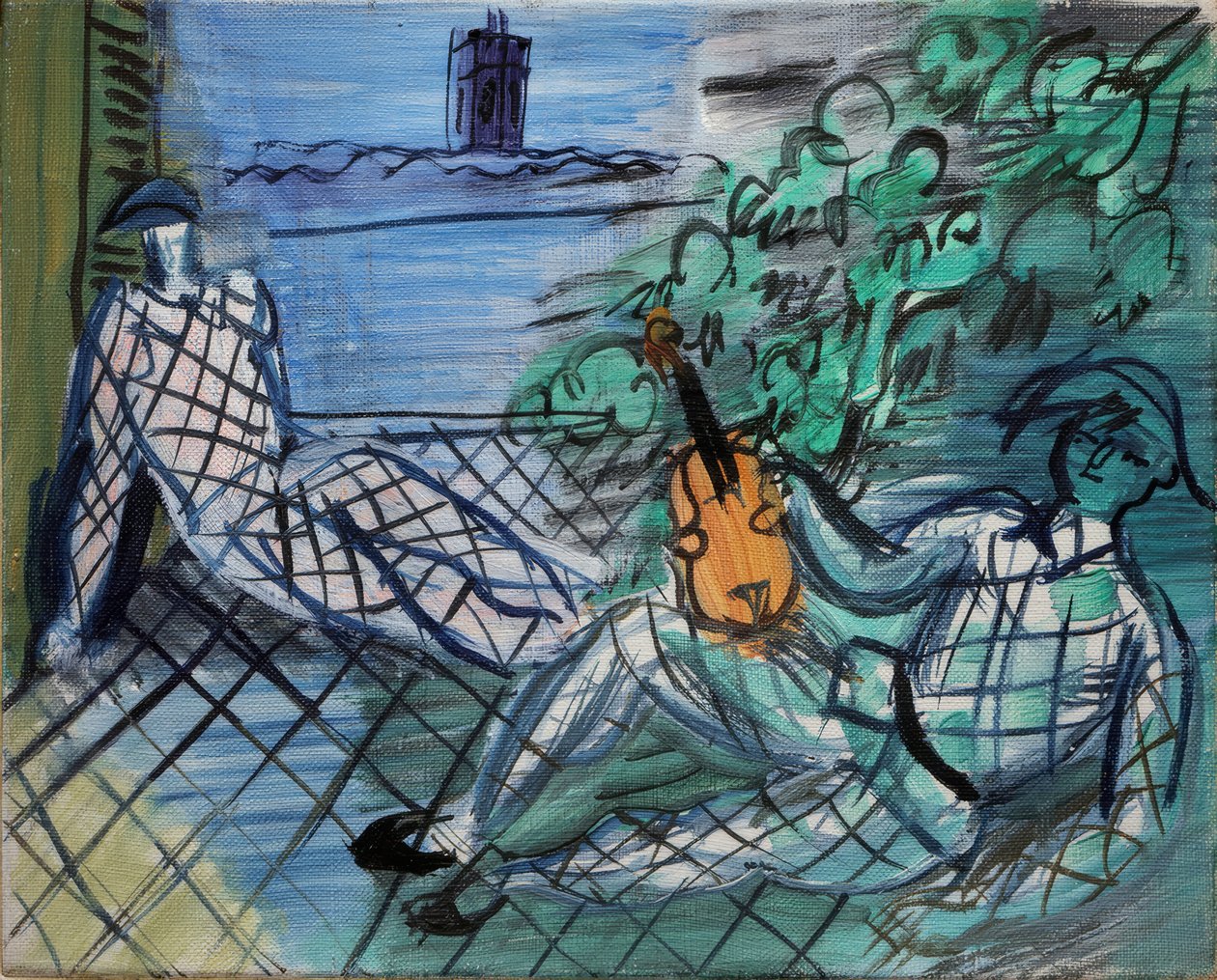 Zelený a bílý harlekýn od Raoul Dufy