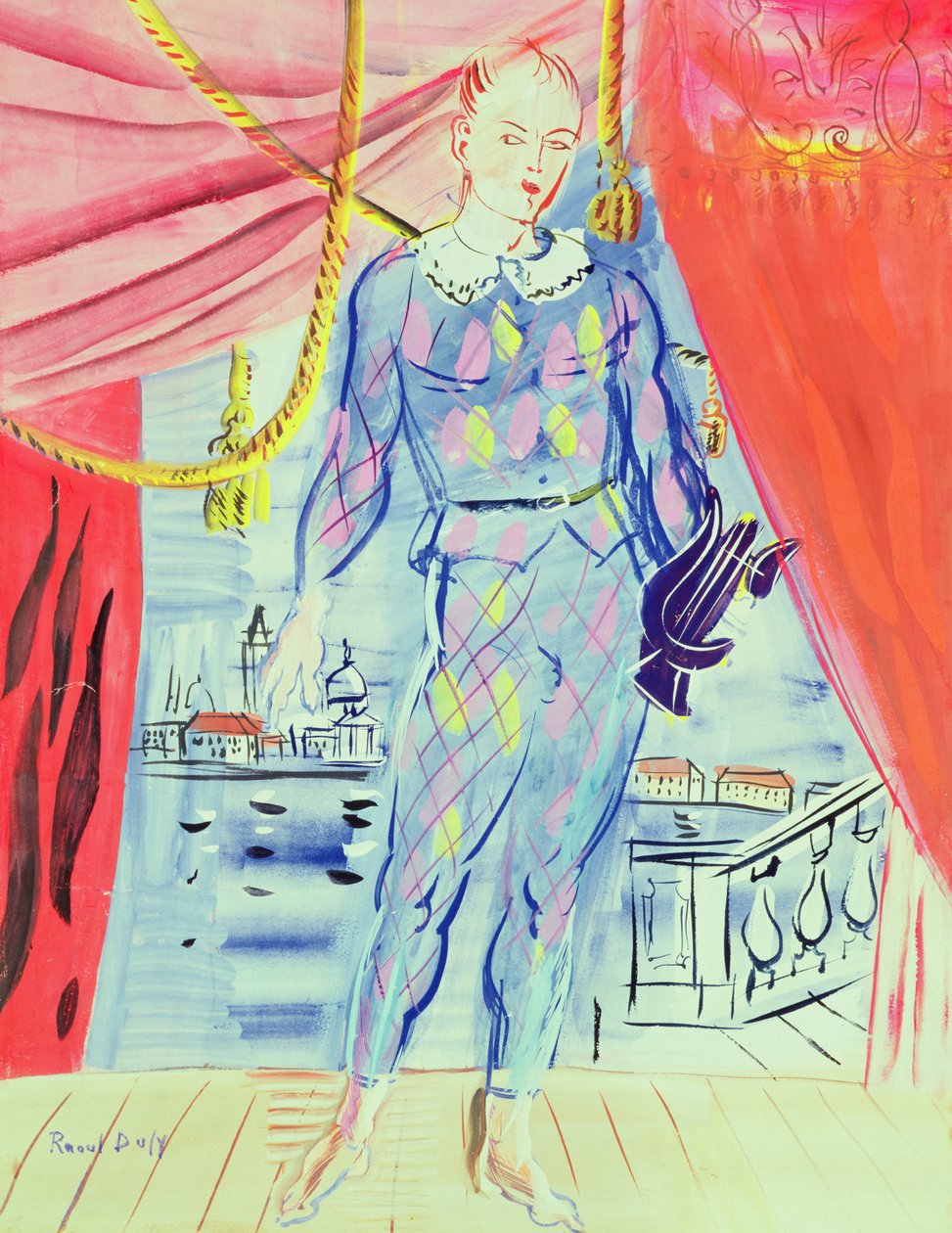 Harlekýn s lyrou od Raoul Dufy