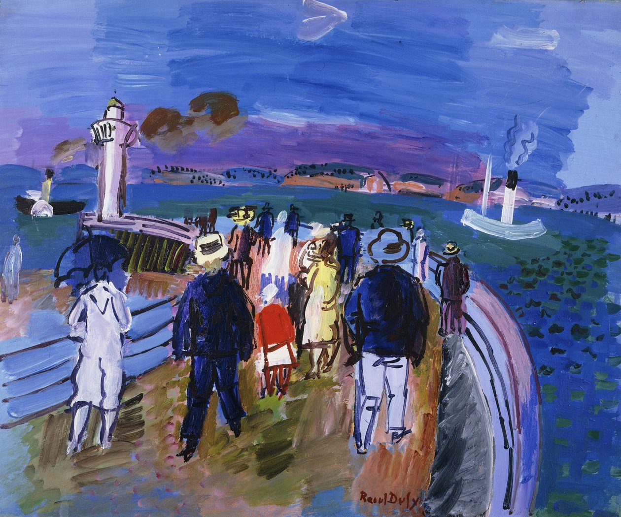 Honfleurské doky; Le Quai de Honfleur od Raoul Dufy
