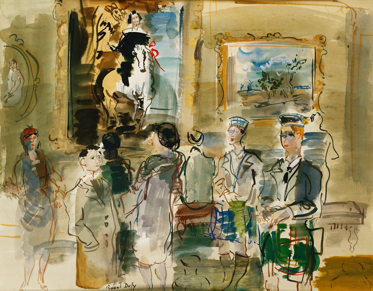 V Národní galerii, Edinburgh; Dans la Galerie Nationale, Edimbourg od Raoul Dufy