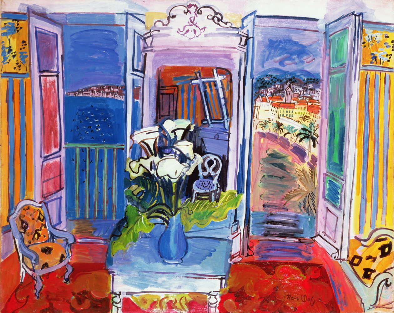 Interiér s otevřenými okny od Raoul Dufy
