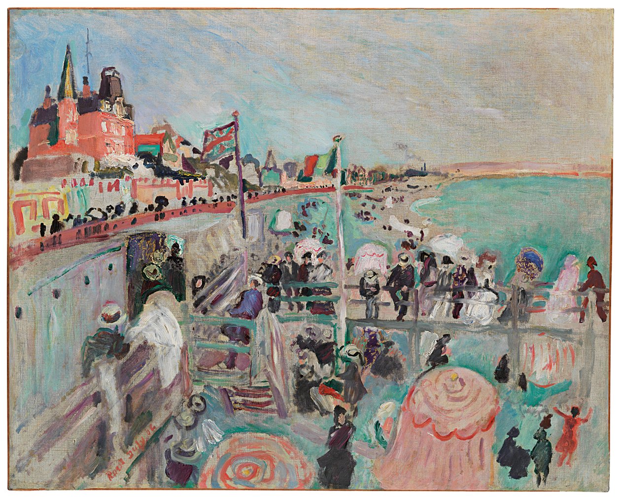 Pláž v Le Havre od Raoul Dufy