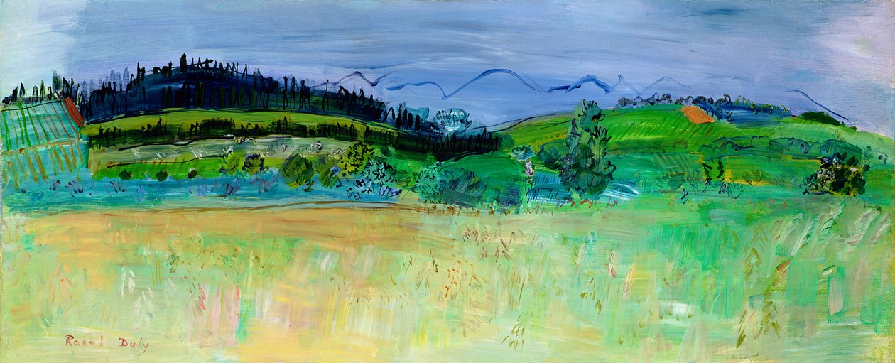 Krajina Východních Pyrenejí z Route du Boulou od Raoul Dufy