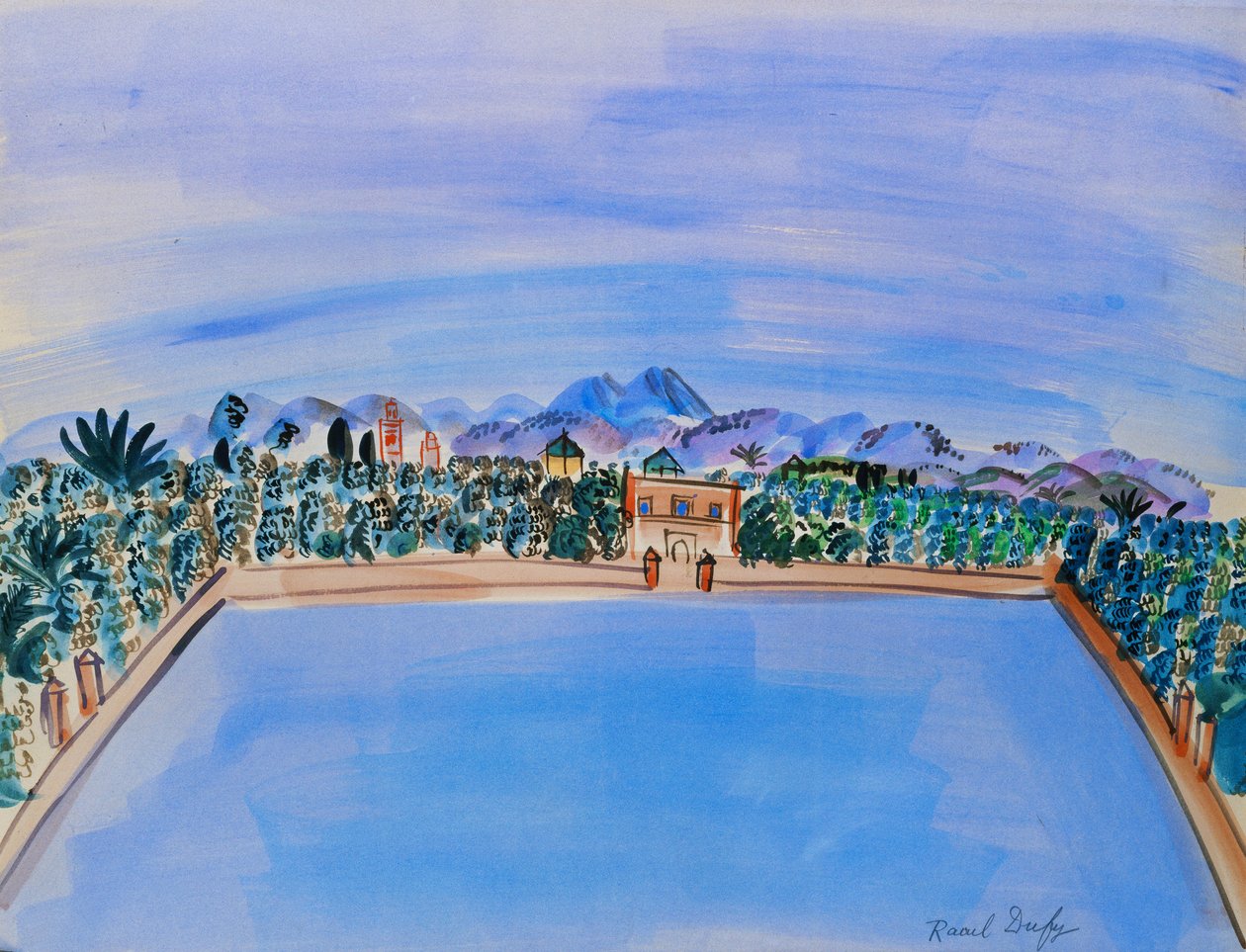 Le Bassin, Menara Gardens, Marrákeš od Raoul Dufy