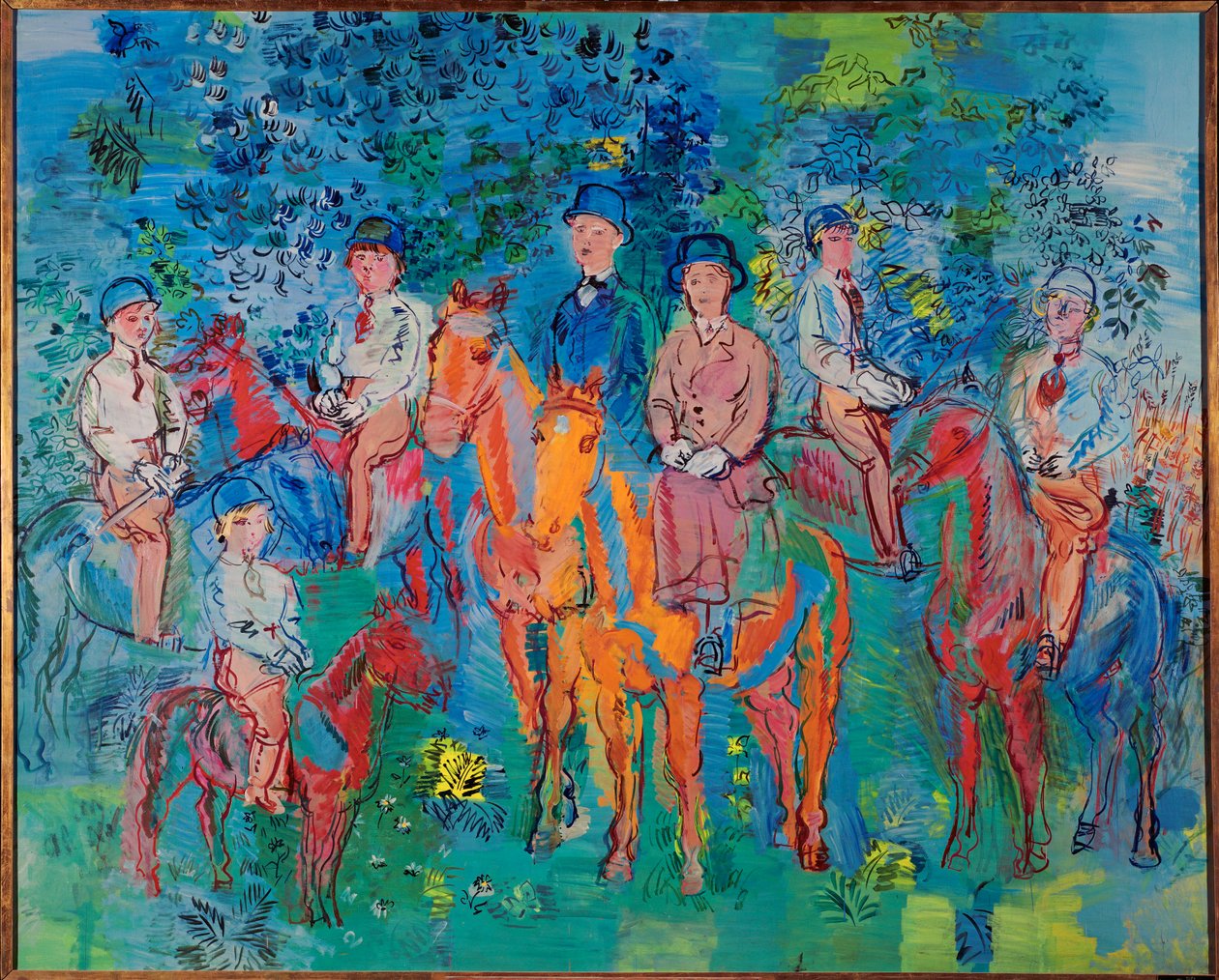 Les Cavaliers sous Bois (olej na plátně) od Raoul Dufy