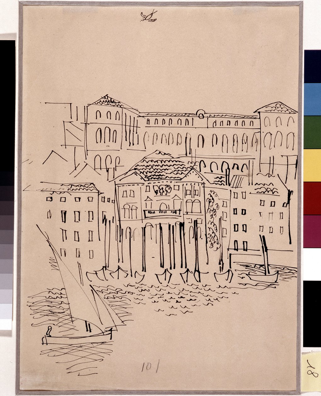 Marseille, přístav, radnice a hotel Dieu od Raoul Dufy