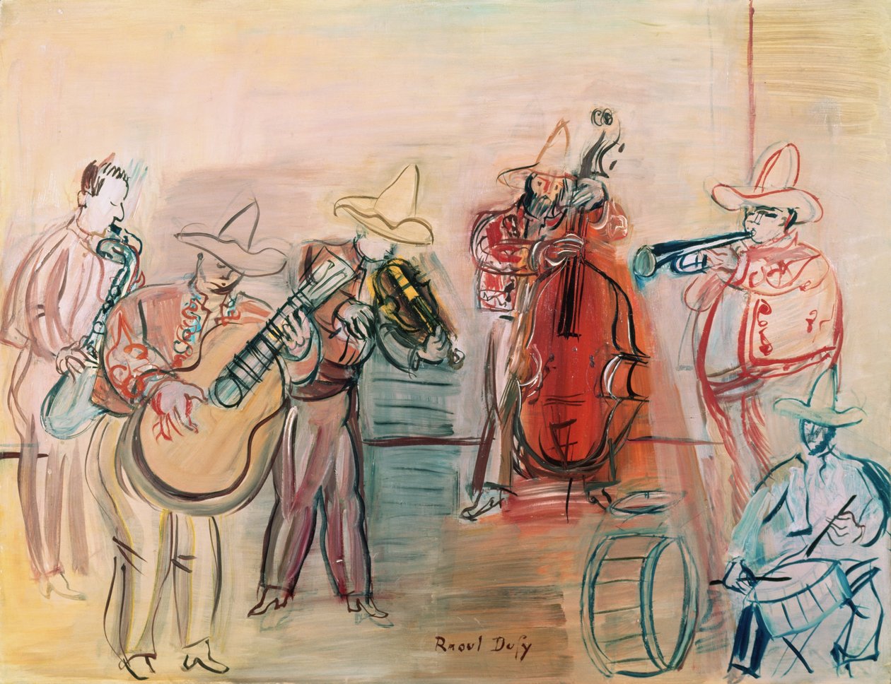 Mexický jazz (akvarel a kvaš na papíře) od Raoul Dufy
