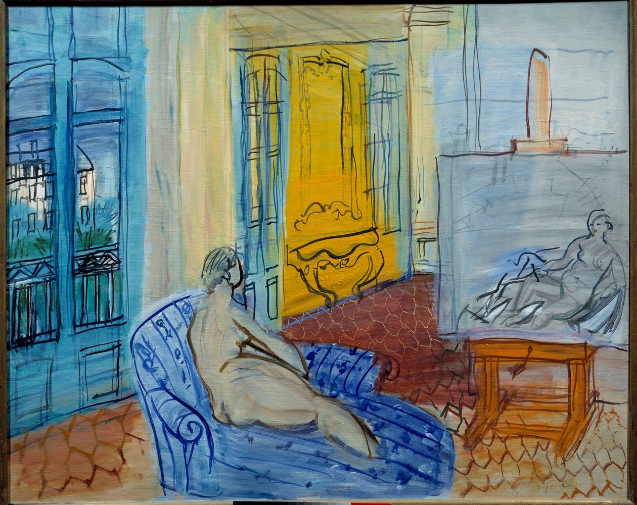 Model v dílně, 20. století (olej na plátně) od Raoul Dufy