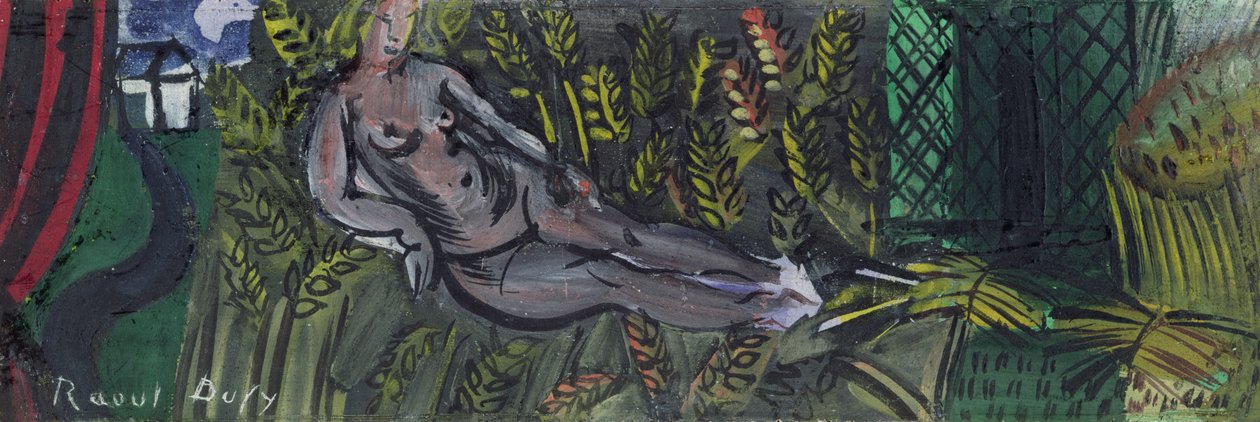 Nymfa ležící v pšenici (olej na plátně) od Raoul Dufy