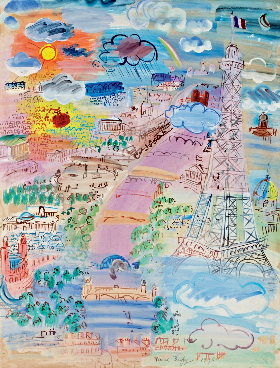 Paříž a Eiffelova věž od Raoul Dufy