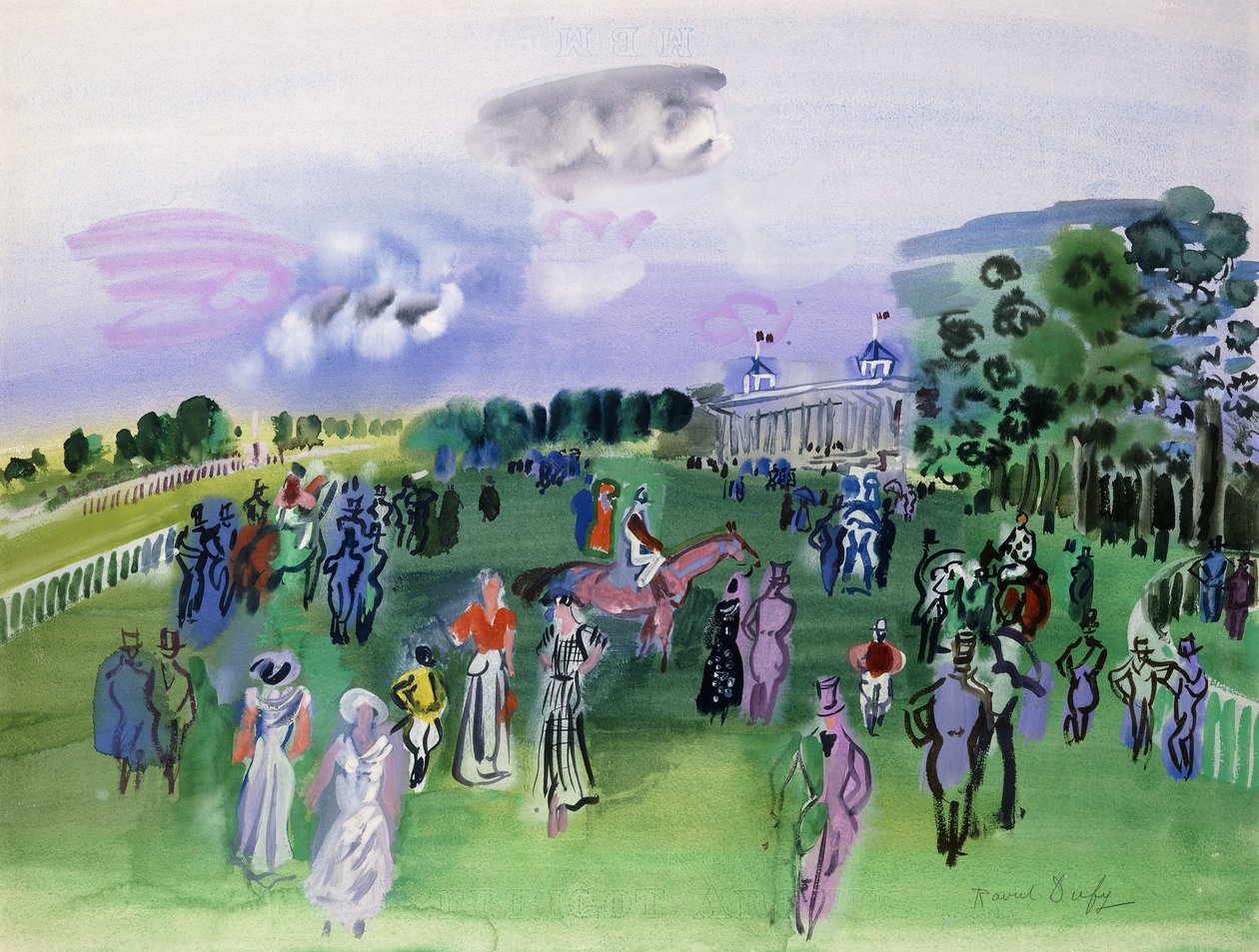 Dostihová dráha v Chantilly (kvaš a akvarel) od Raoul Dufy