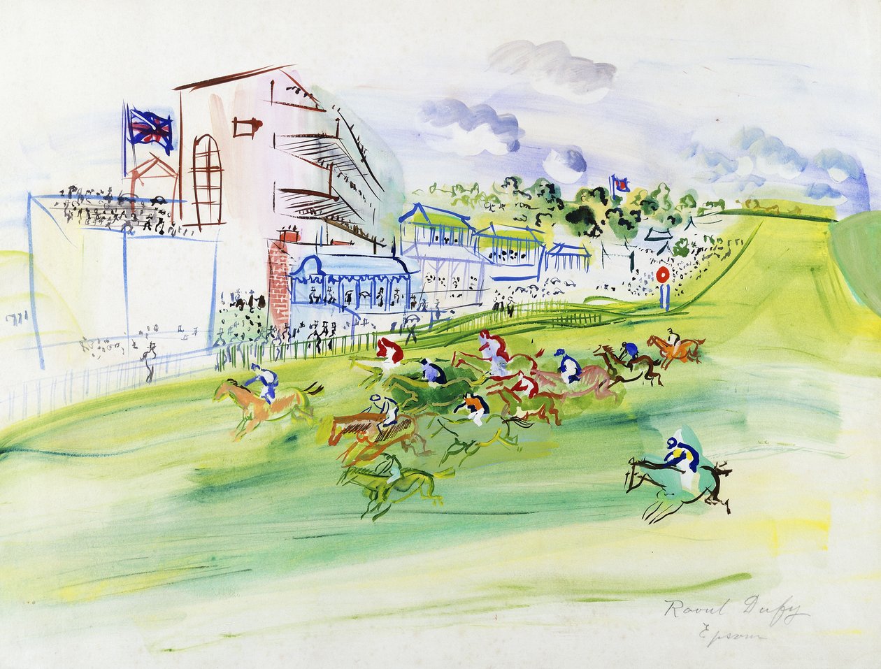 Závody v Epsomu; Les Courses a Epsom od Raoul Dufy