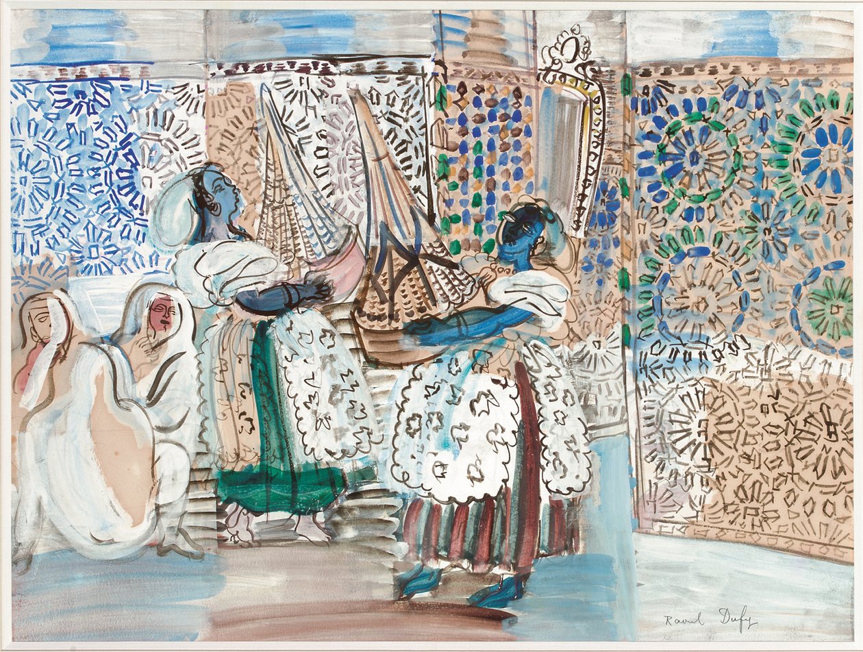 Přijetí u paši v Marrákeši (kvaš, akvarel a tužka na papíře) od Raoul Dufy