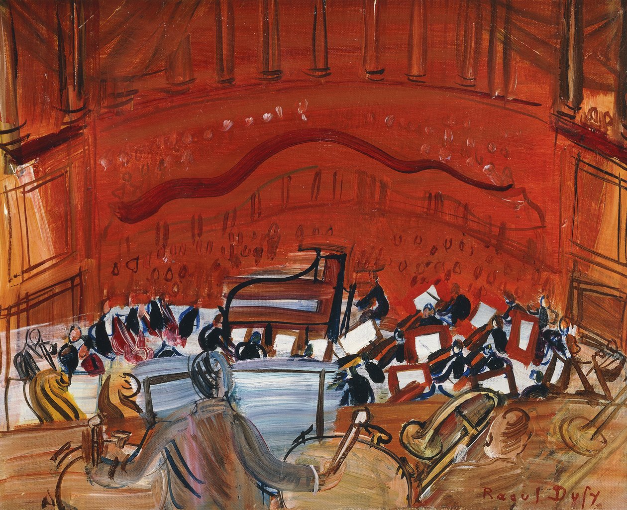 Červený orchestr s tympanistou; L