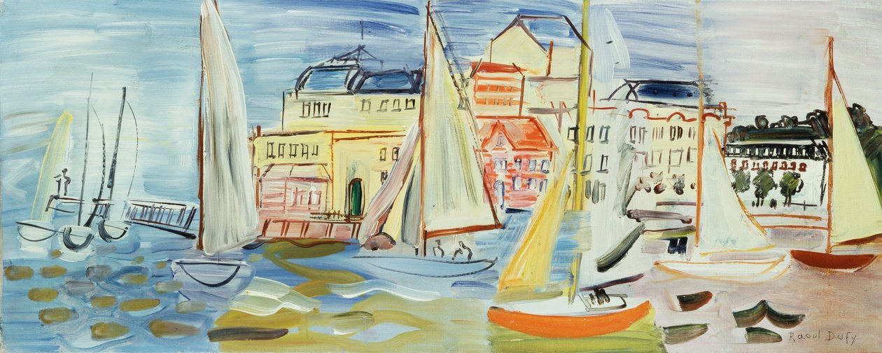 Regata v Deauville, asi 1930 (olej na plátně) od Raoul Dufy