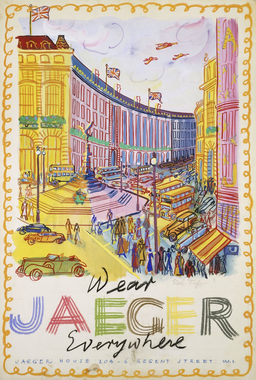 Regent Street, asi 1936 (kvaš na papíře) od Raoul Dufy