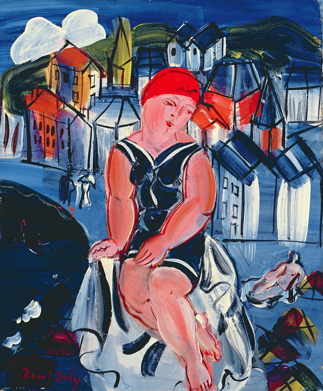 Malé koupaliště v Sainte Adresse od Raoul Dufy