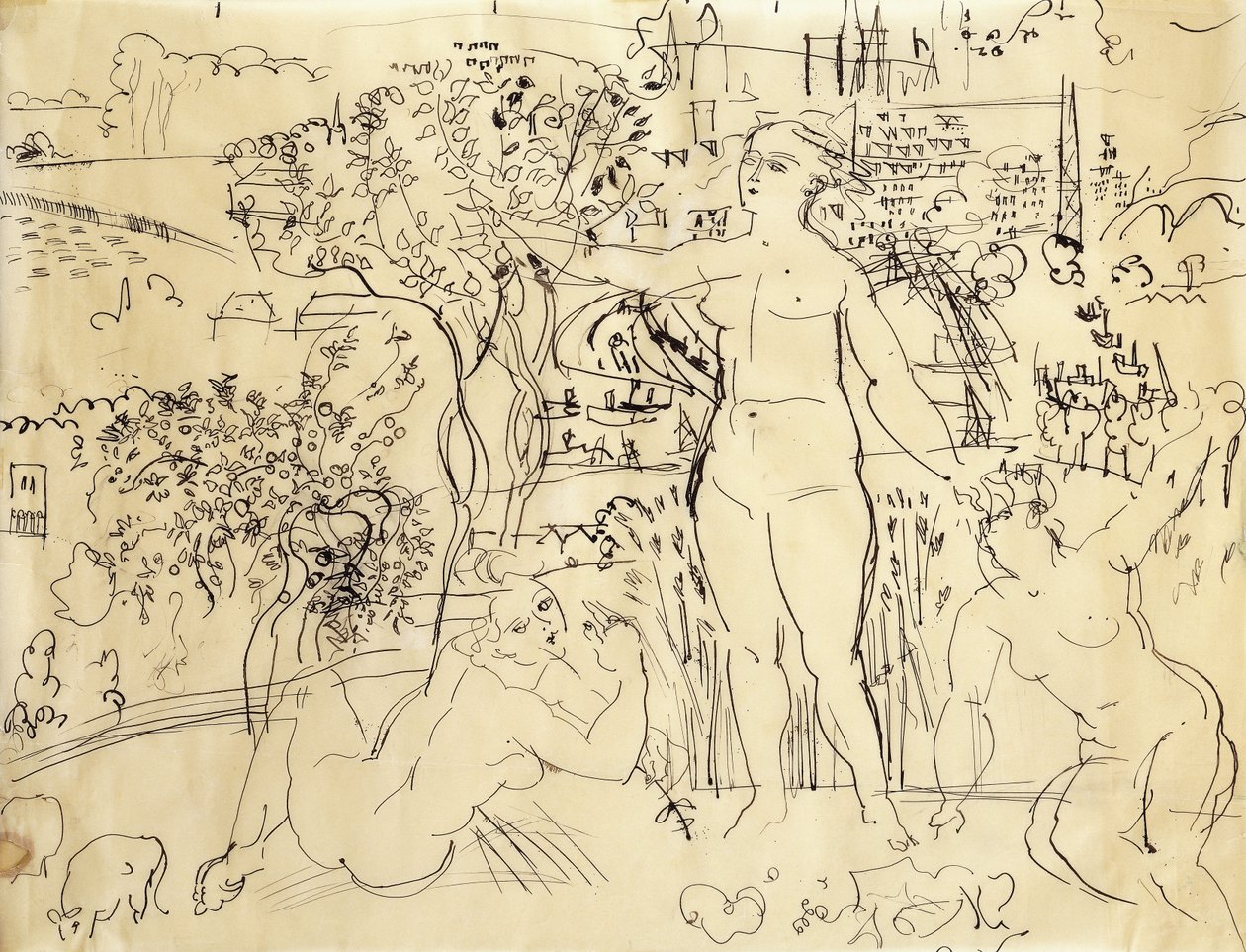 Studie pro bar v Palais de Chaillot; Etude pour le Bar du Palais de Chaillot od Raoul Dufy