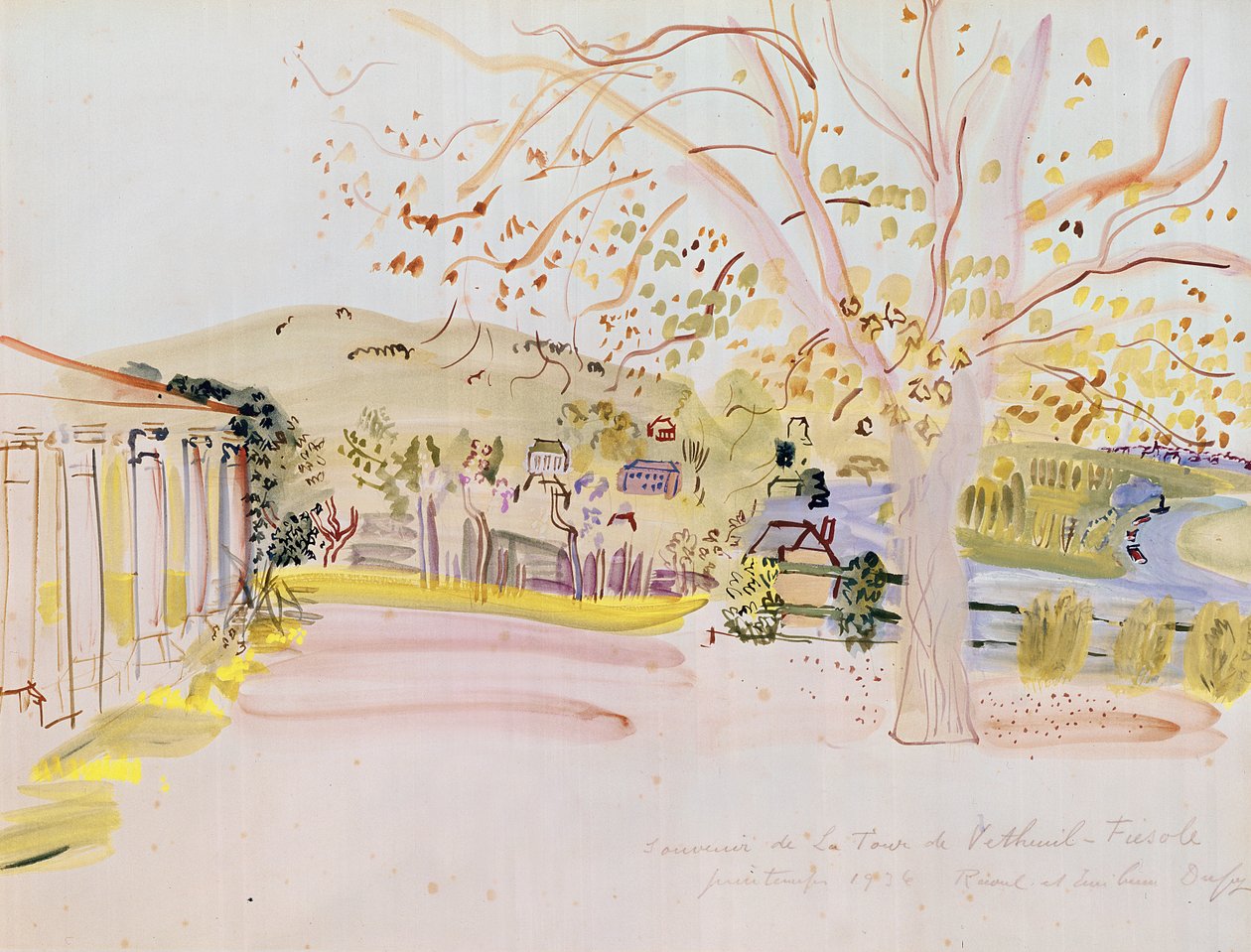 Terasa ve Vétheuil (akvarel na papíře) od Raoul Dufy