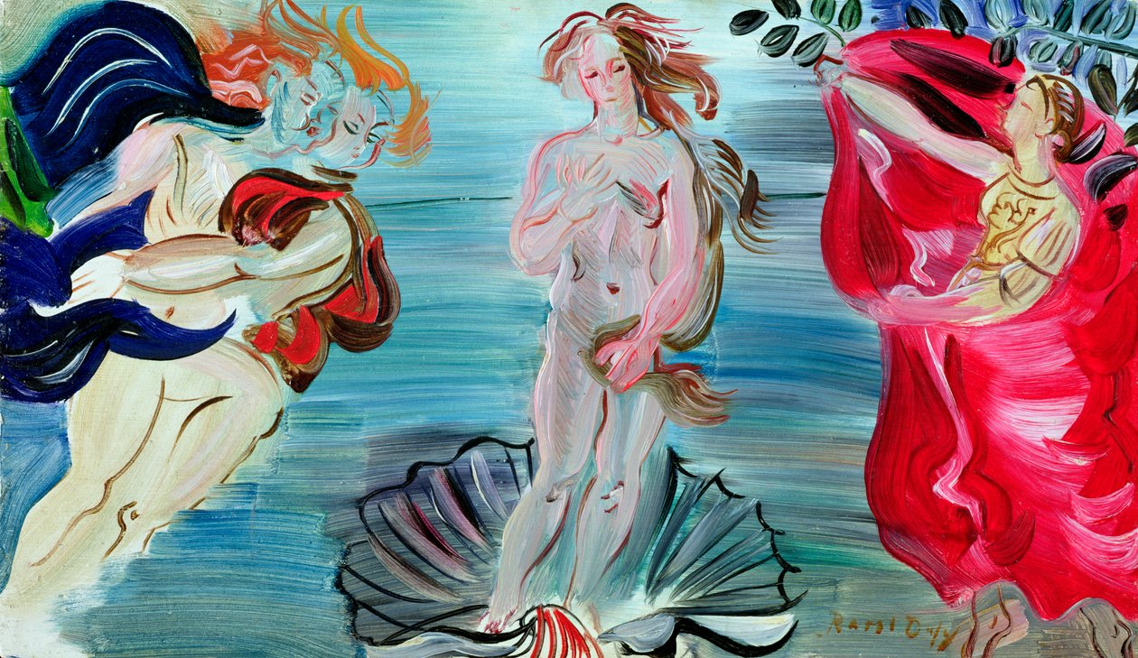 Zrození Venuše, asi 1940 (olej na desce) od Raoul Dufy