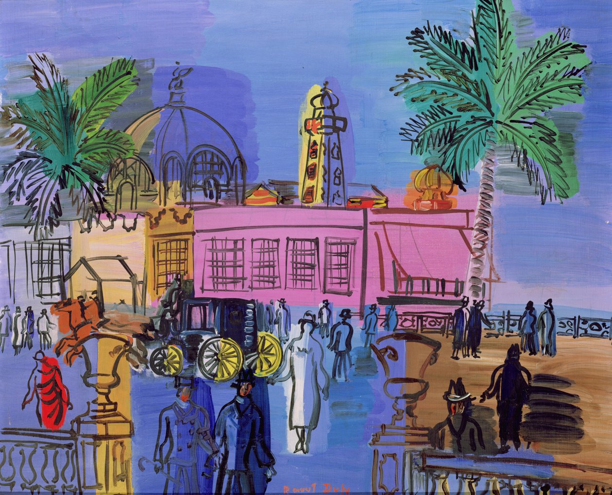 Kasino na molu, Nice, asi 1926 (olej na plátně) od Raoul Dufy