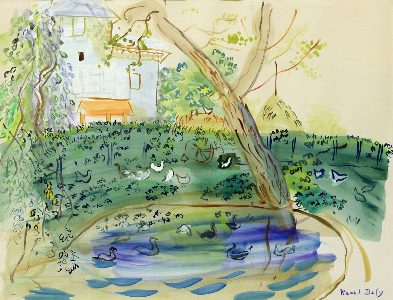 Kachní rybník (akvarel na papíře) od Raoul Dufy