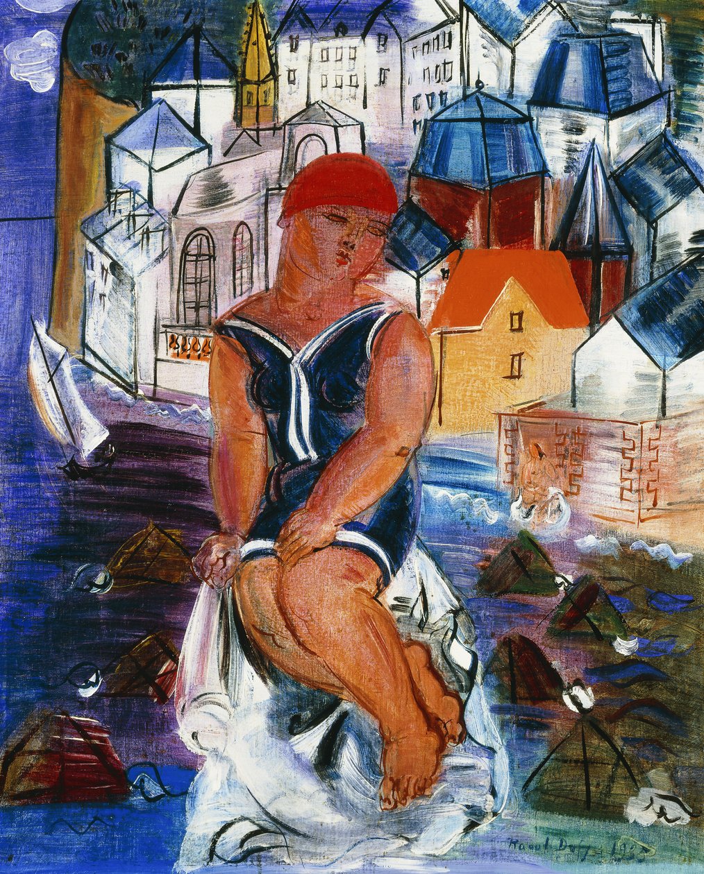 Malá koupel v Saint-Adresse; La Petite Baigneuse a Saint-Adresse od Raoul Dufy